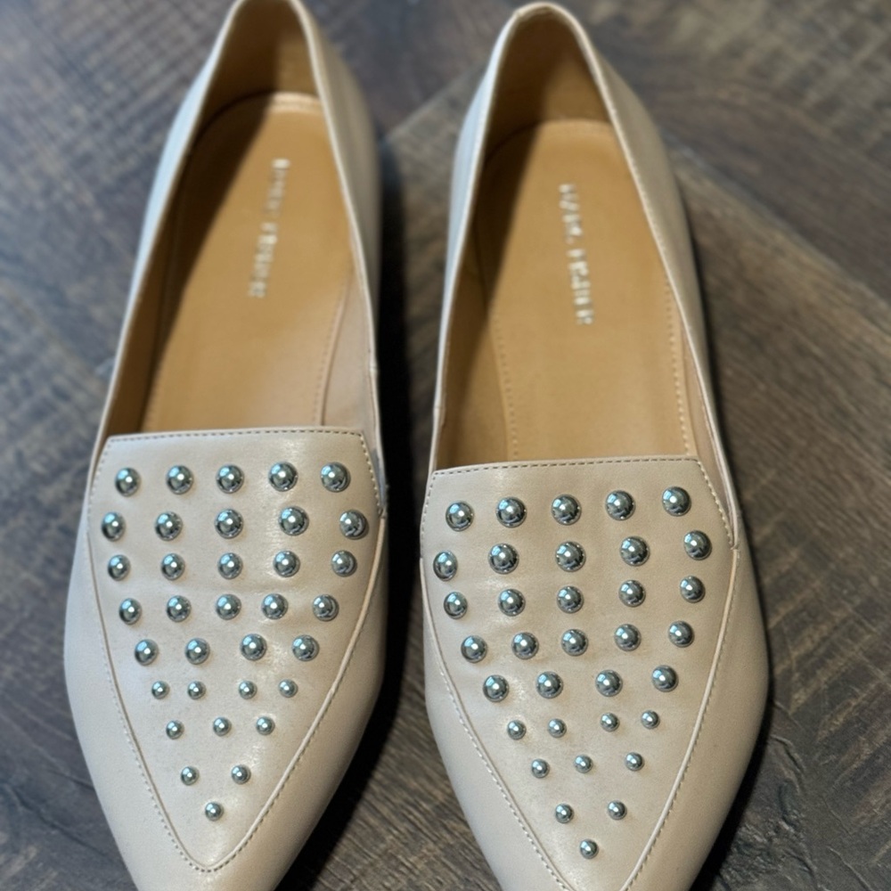 Marc Fisher Beige Studded Flats